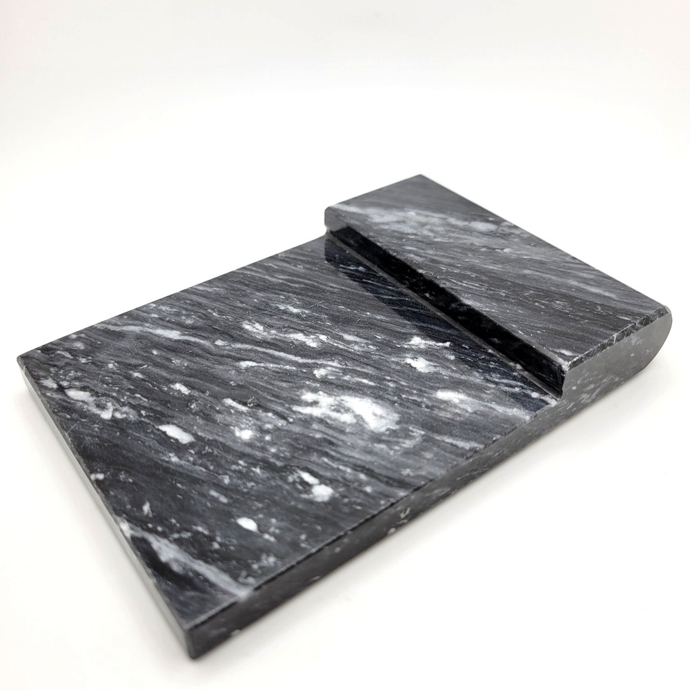Marble‎ Sticky Note Holder Desk Accessory Black Stone Executive Paperweight